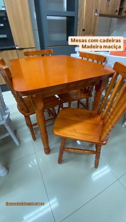 Mesa com 4 ou 6 cadeiras Madeira Torneada - Imagem 9