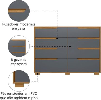 Cômoda 8 Gavetas - Cód.2037 - Image 4