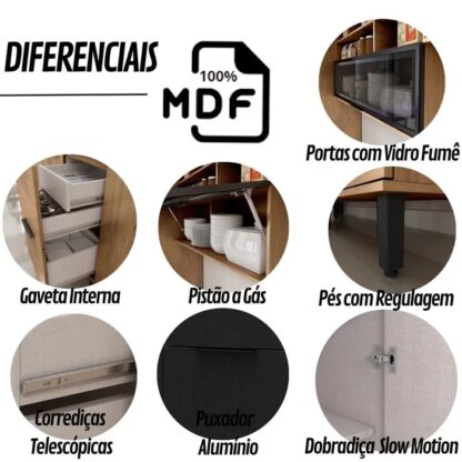 Cozinha Modulada 100% MDF Freijó - Cód.1721 - Image 6