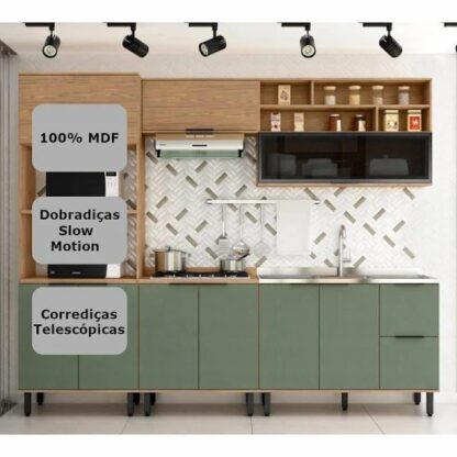 Cozinha Modulada 100% MDF Freijó - Cód.1721 - Image 17