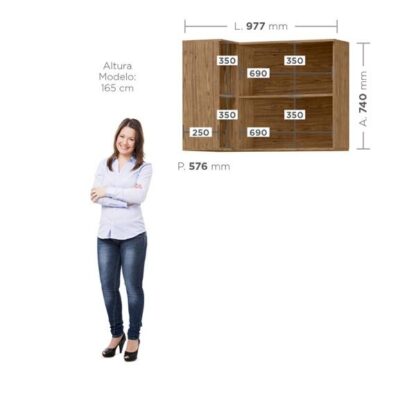 Cozinha Modulada 100% MDF Freijó - Cód.1721 - Image 39