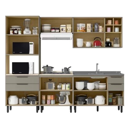 Cozinha Modulada Fendi/Castanho 100% MDF - Imagem 19