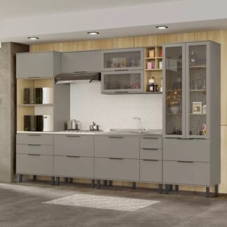 Cozinha Modulada Fendi/Castanho 100% MDF