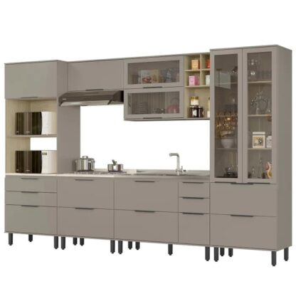 Cozinha Modulada Fendi/Castanho 100% MDF - Imagem 2
