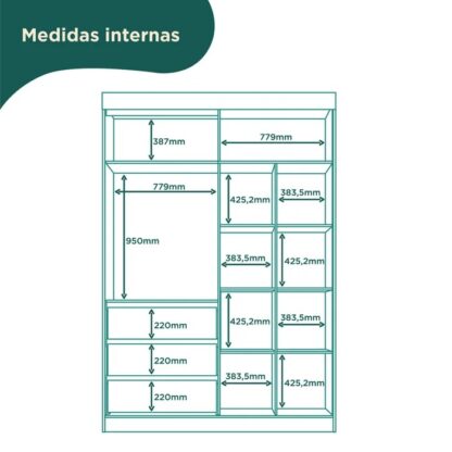 Roupeiro MDF com Espelho - Cód. 2114 - Imagem 7